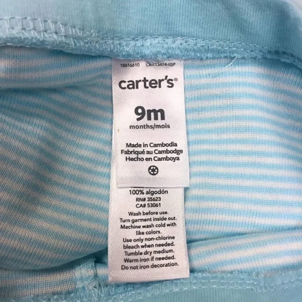 CARTER’S Tulle Polka Dot Tutu Skirt Striped Leggings Infant Girl SIZE 9 Months